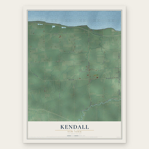 Kendall, New York map print, the full design