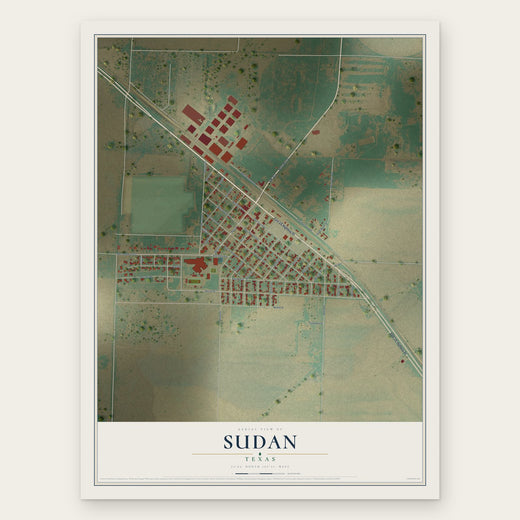 Sudan, Texas map print, the full design
