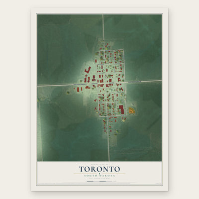 Toronto, South Dakota map print, the full design