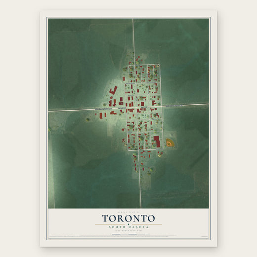Toronto, South Dakota map print, the full design