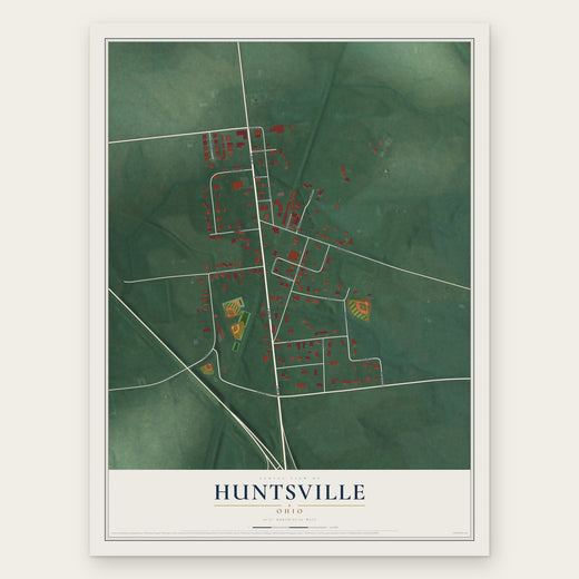 Huntsville, Ohio map print, the full design