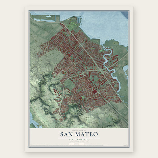 San Mateo, California map print, the full design