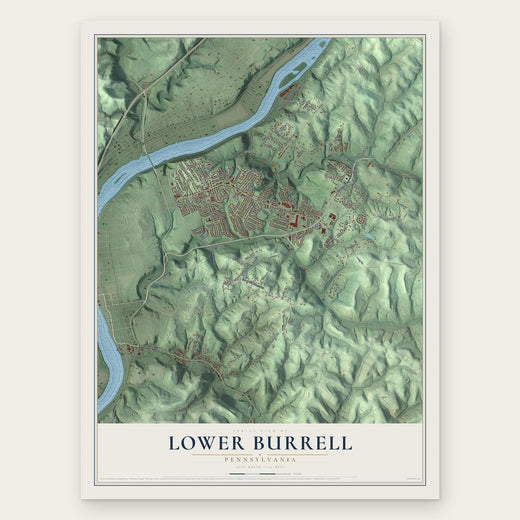 Lower Burrell, Pennsylvania map print, the full design