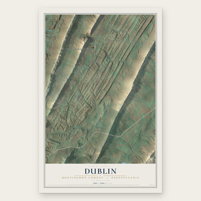 Dublin, Huntingdon County, Pennsylvania map print, the full design