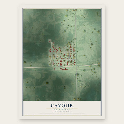 Cavour, South Dakota map print, the full design