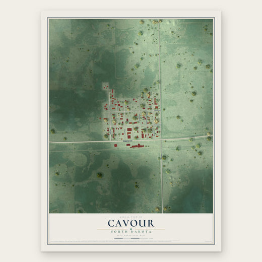 Cavour, South Dakota map print, the full design