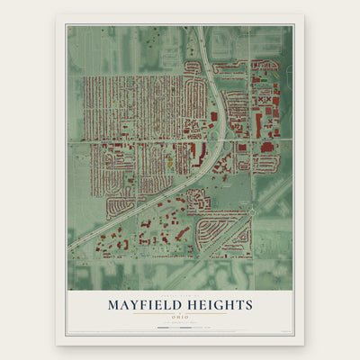 Mayfield Heights, Ohio map print, the full design