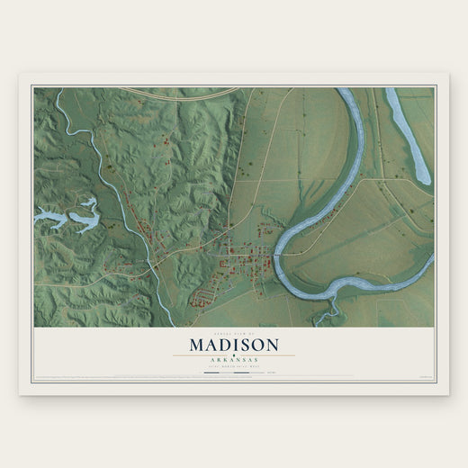 Madison, Arkansas map print, the full design