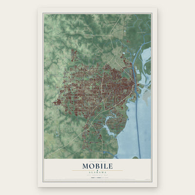 Mobile, Alabama map print, the full design