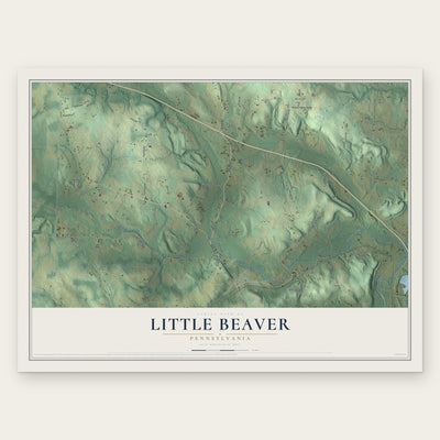 Little Beaver, Pennsylvania map print, the full design