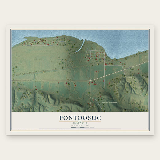 Pontoosuc, Illinois map print, the full design