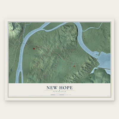 New Hope, Tennessee map print, the full design