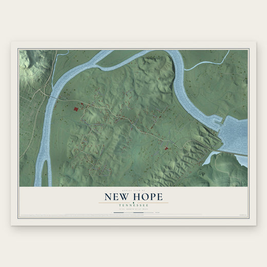 New Hope, Tennessee map print, the full design