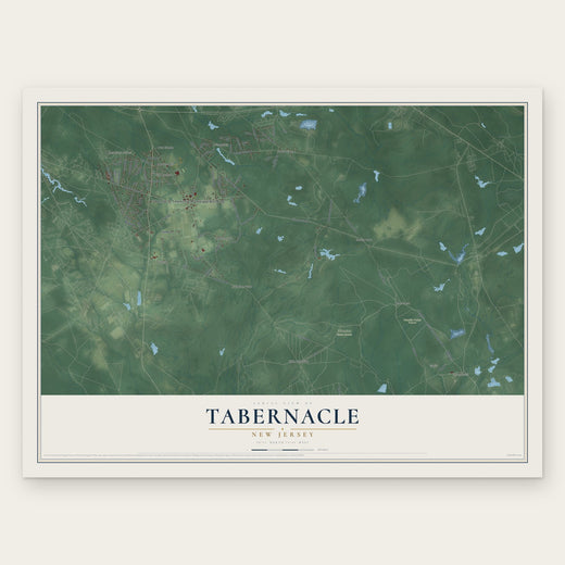 Tabernacle, New Jersey map print, the full design