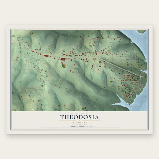 Theodosia, Missouri map print, the full design