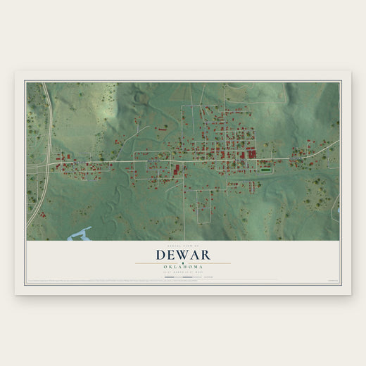 Dewar, Oklahoma map print, the full design