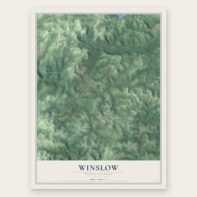 Winslow, Pennsylvania map print, the full design