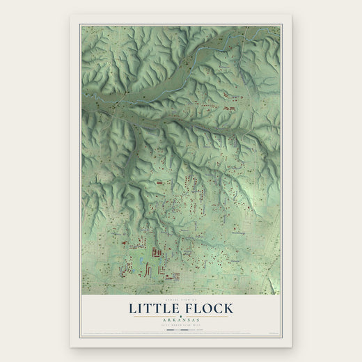 Little Flock, Arkansas map print, the full design