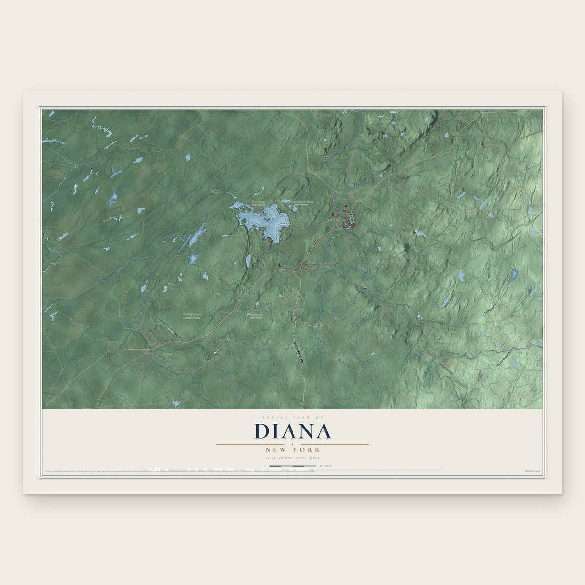 Diana, New York map print, the full design