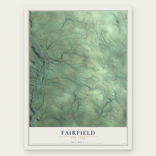 Fairfield, New York map print, the full design