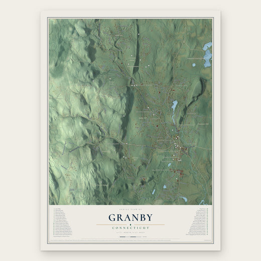 Granby, Connecticut map print, the full design