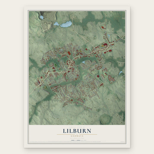 Lilburn, Georgia map print, the full design