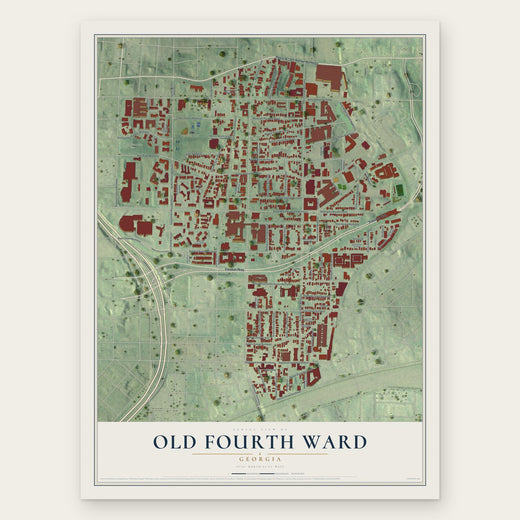 Old Fourth Ward, Georgia map print, the full design