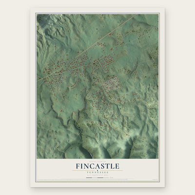 Fincastle, Tennessee map print, the full design