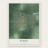 Hymera, Indiana map print, the full design