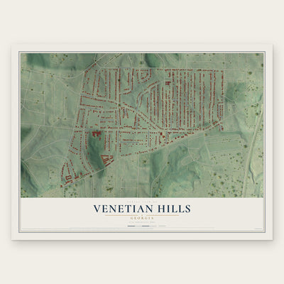 Venetian Hills, Georgia map print, the full design