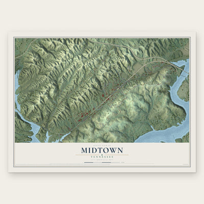 Midtown, Tennessee map print, the full design