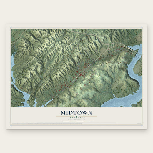Midtown, Tennessee map print, the full design