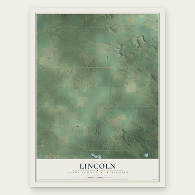 Lincoln, Adams County, Wisconsin map print, the full design