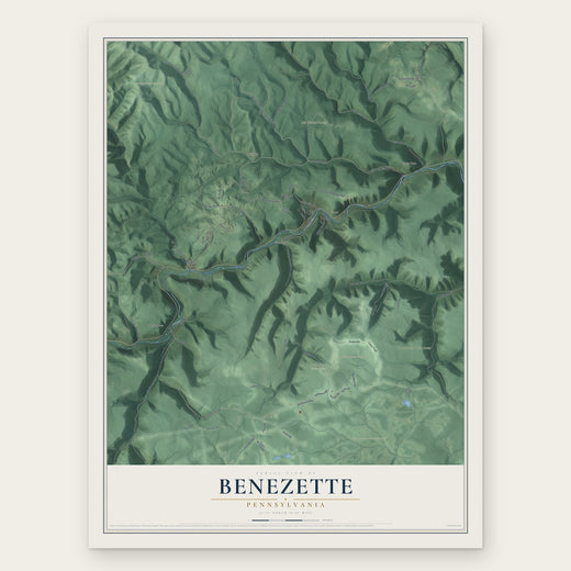 Benezette, Pennsylvania map print, the full design