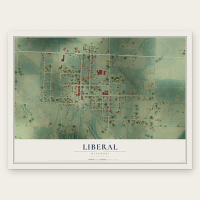 Liberal, Missouri map print, the full design