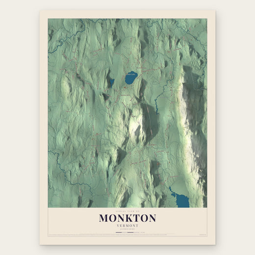 Monkton, Vermont map print, the full design