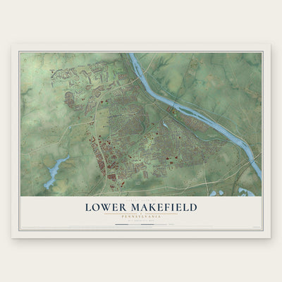 Lower Makefield, Pennsylvania map print, the full design
