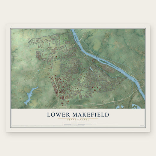 Lower Makefield, Pennsylvania map print, the full design