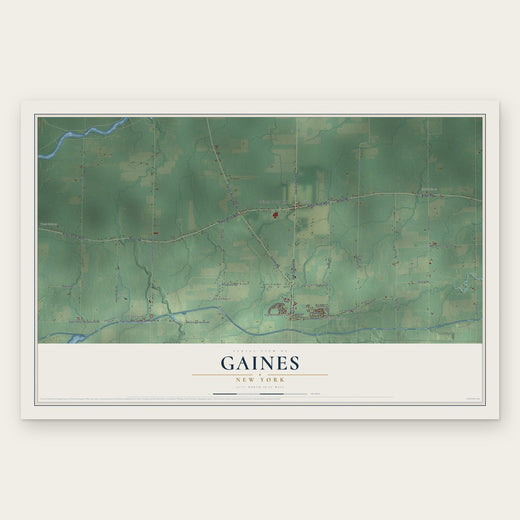 Gaines, New York map print, the full design