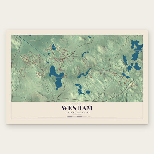 Wenham, Massachusetts map print, the full design