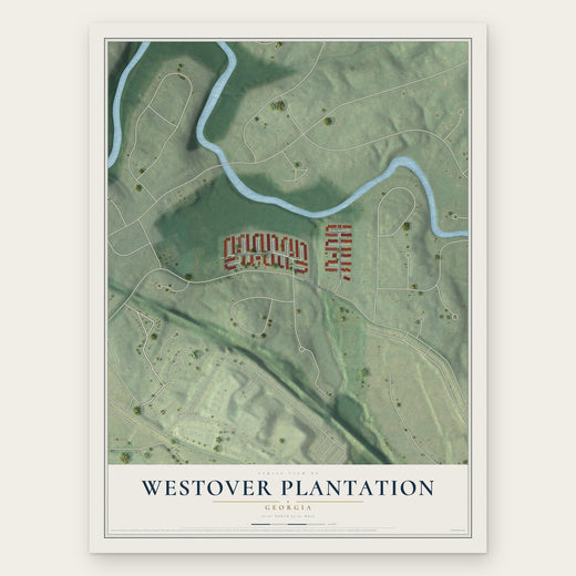 Westover Plantation, Georgia map print, the full design