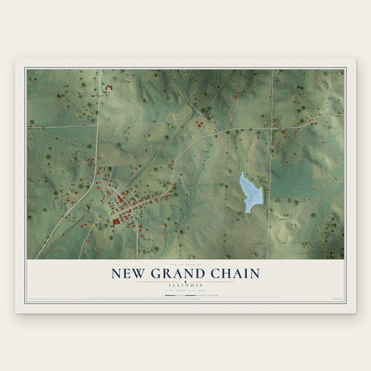 New Grand Chain, Illinois map print, the full design