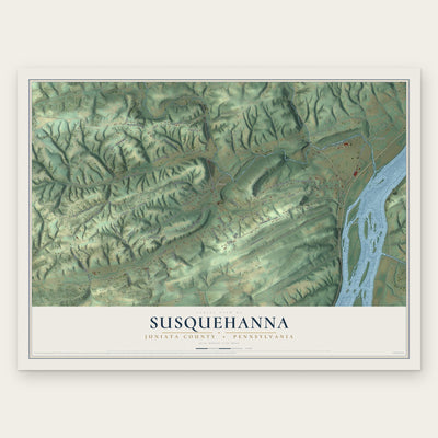Susquehanna, Juniata County, Pennsylvania map print, the full design