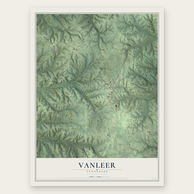 Vanleer, Tennessee map print, the full design