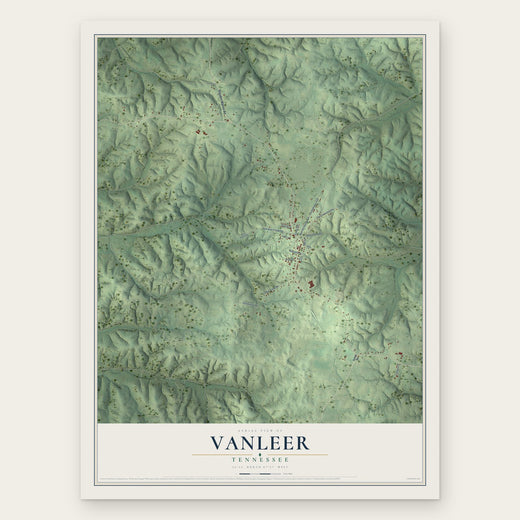 Vanleer, Tennessee map print, the full design