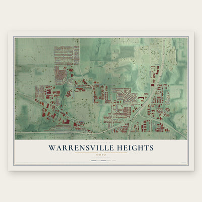 Warrensville Heights, Ohio map print, the full design