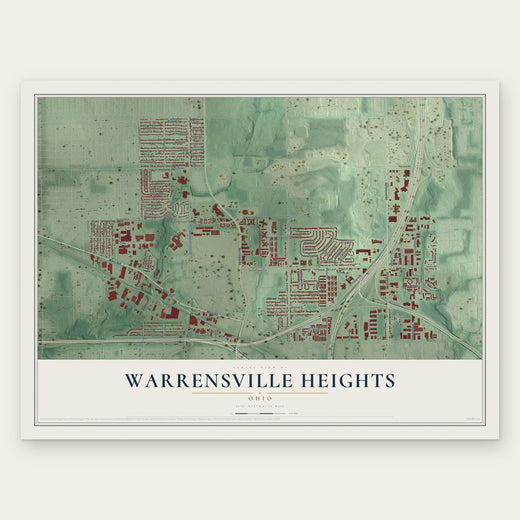 Warrensville Heights, Ohio map print, the full design