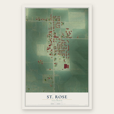 St. Rose, Illinois map print, the full design
