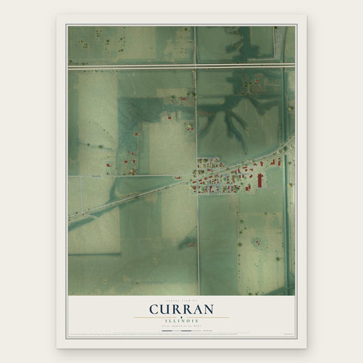 Curran, Illinois map print, the full design
