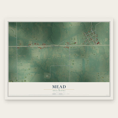 Mead, Oklahoma map print, the full design